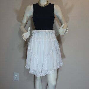 CityLux  Collection white lined sheer ruffle  asymmetric  woman skirt size Large